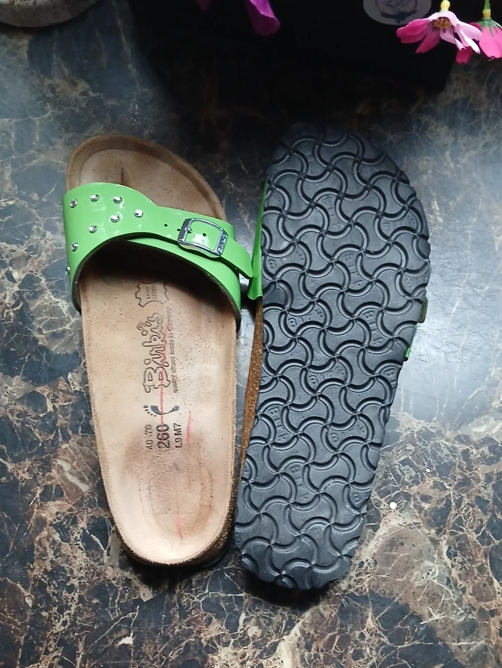 Birkenstock Birki's Patent Leather/Rhinestones Comfort Sandals 40 EU Women